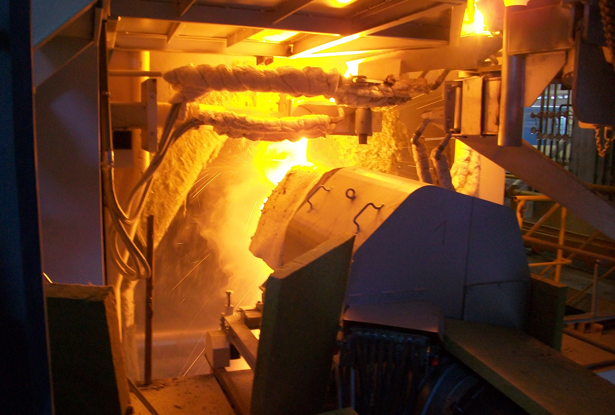 Mineral wool production - hot end