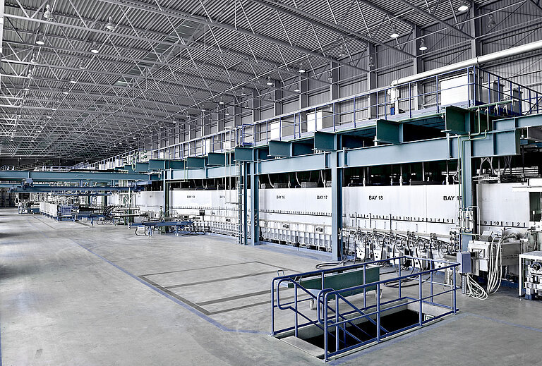 Tin bath for float glass production Grenzebach