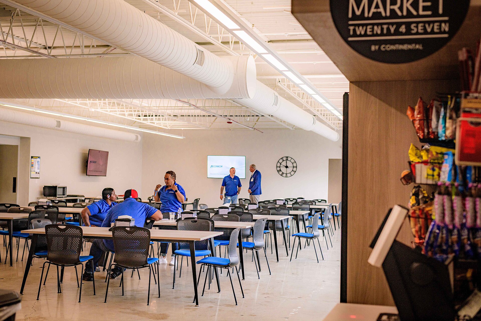 Modern cafeteria at the Millennium Beachwood office as a welcoming employee space