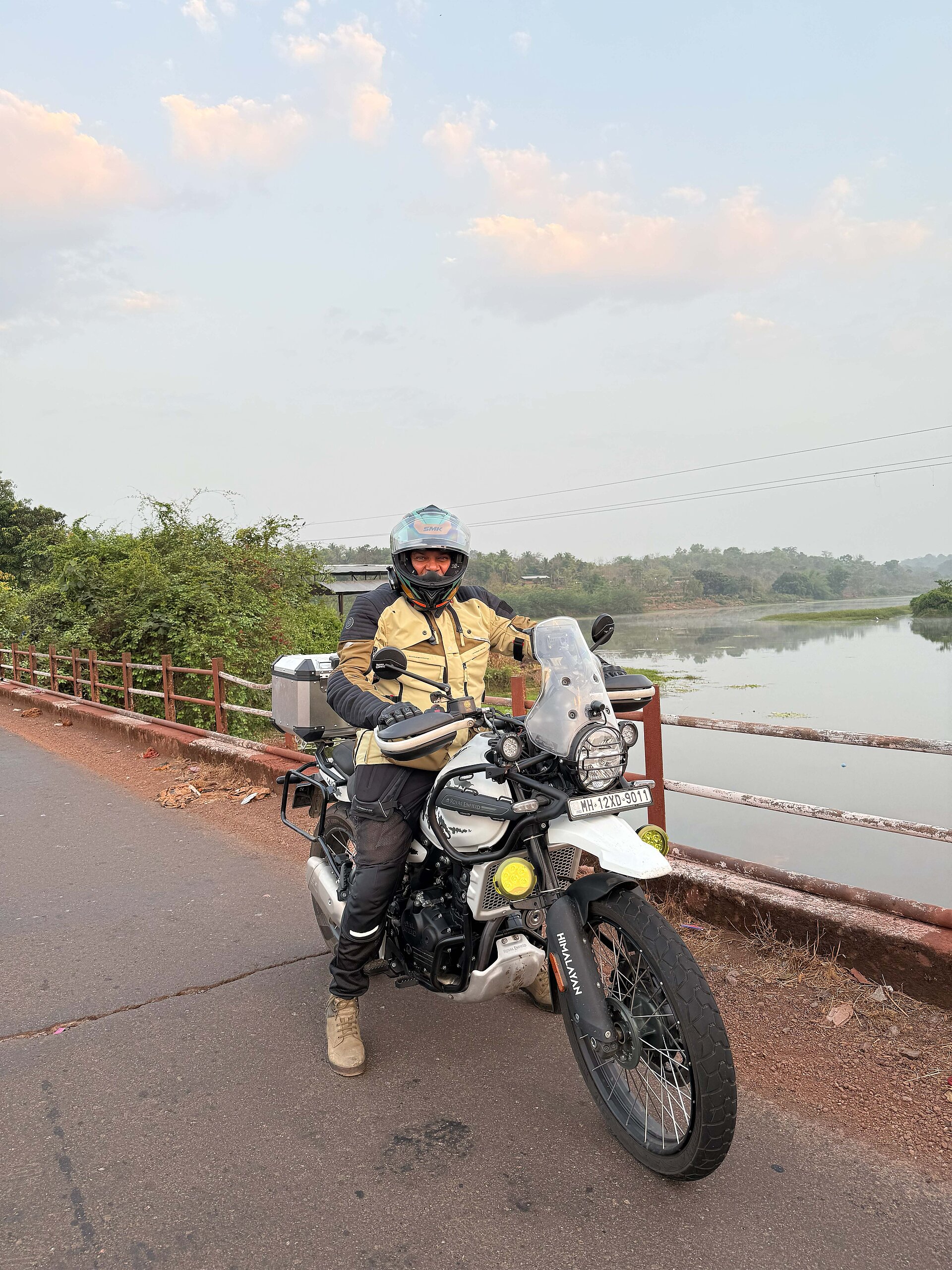 Prasanna Hegde with his motorcycle before an off-road tour in his free time.